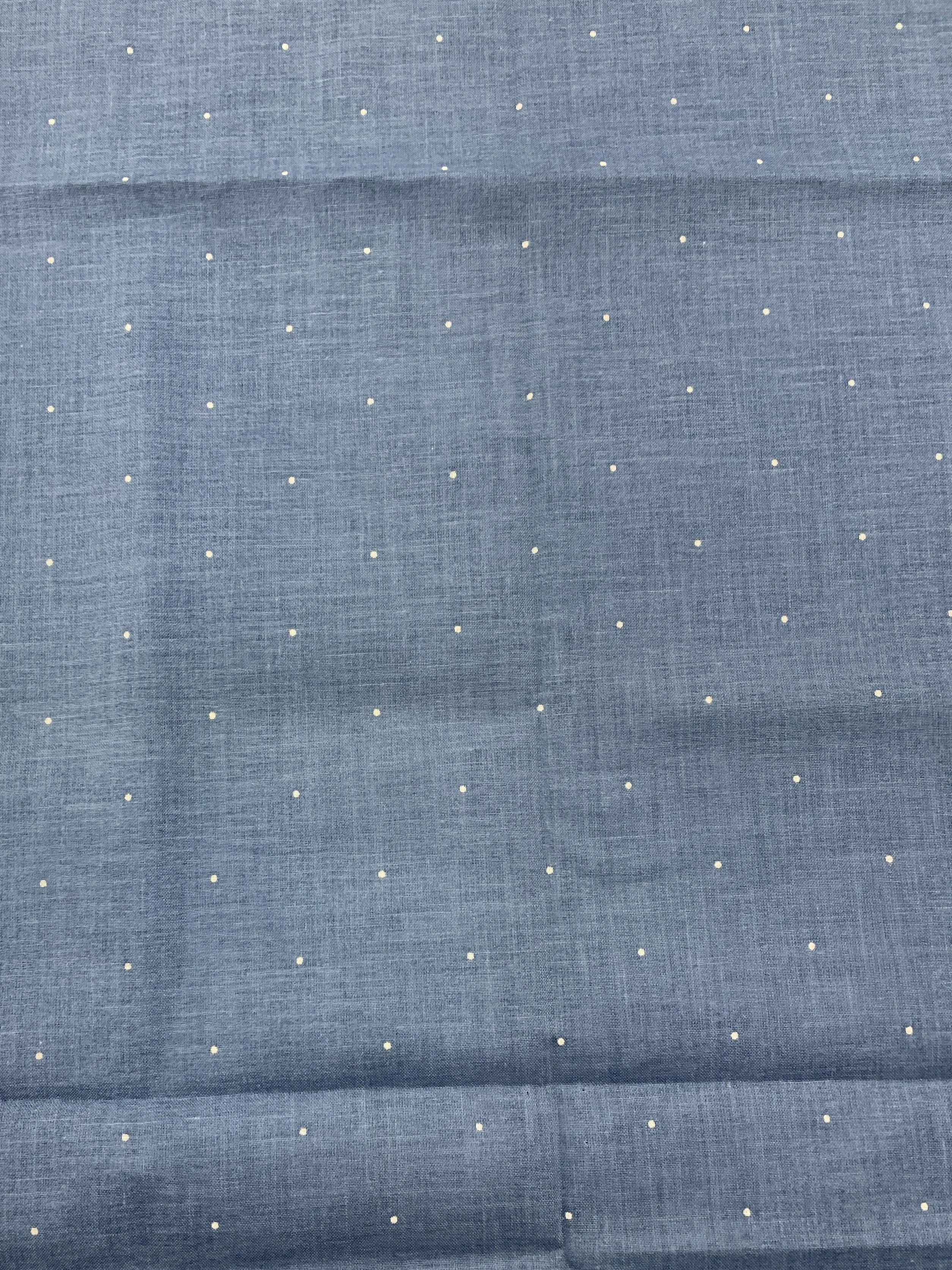 1994 1 YD Quilting Cotton Vintage - Medium Blue with Tiny Off White Dots