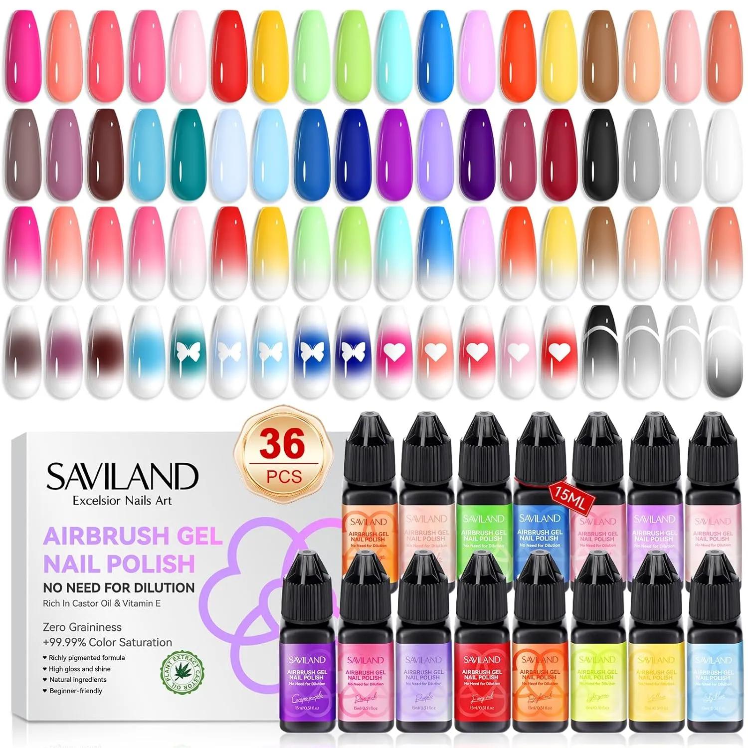 36-Colors Airbrush Gel Nail Polish