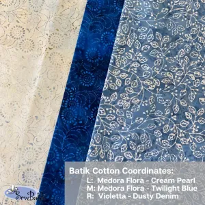 45" Batik Cotton Coordinates (3) - Dusty Denim