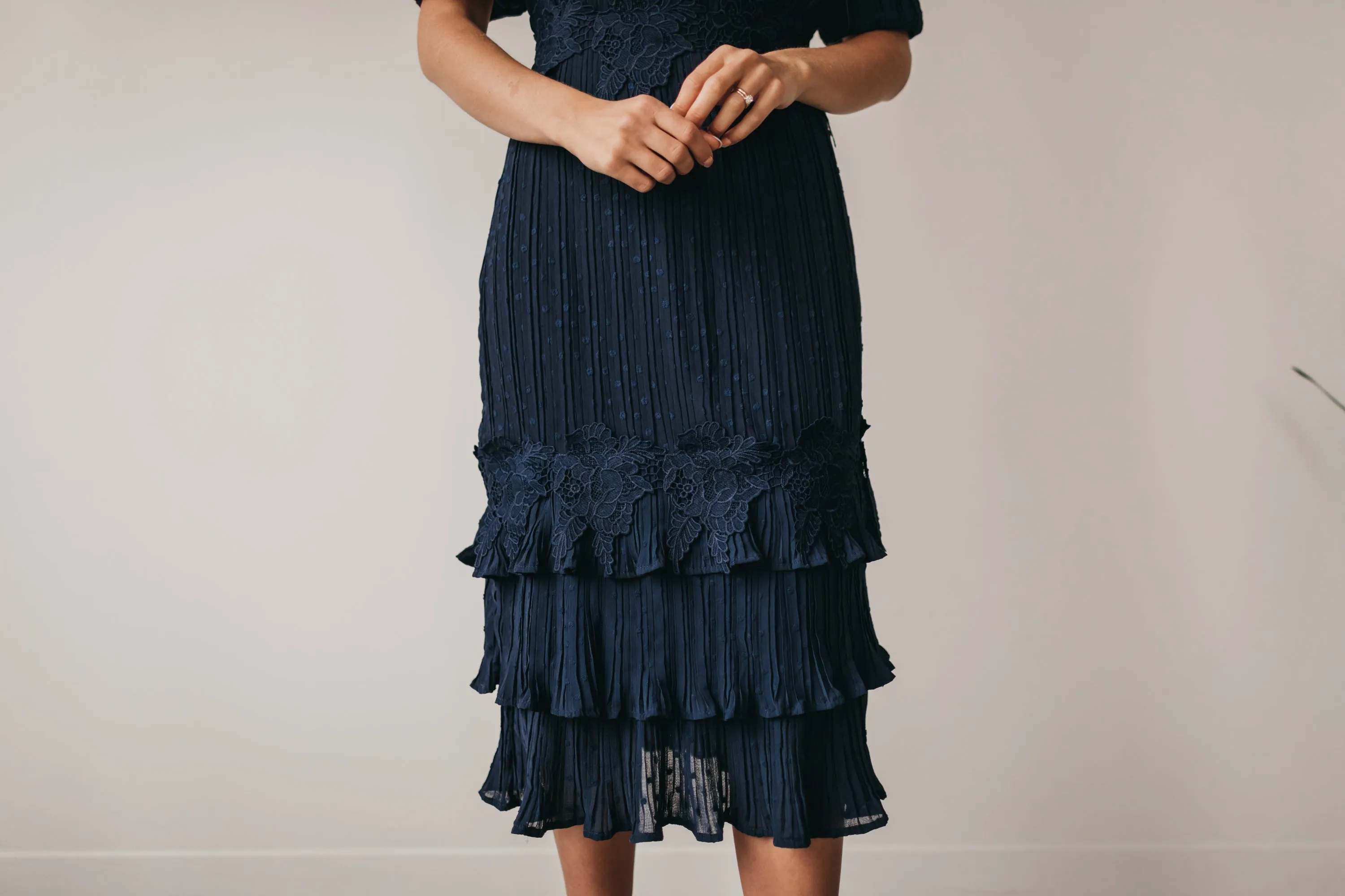 Alice Midi Dress in Navy