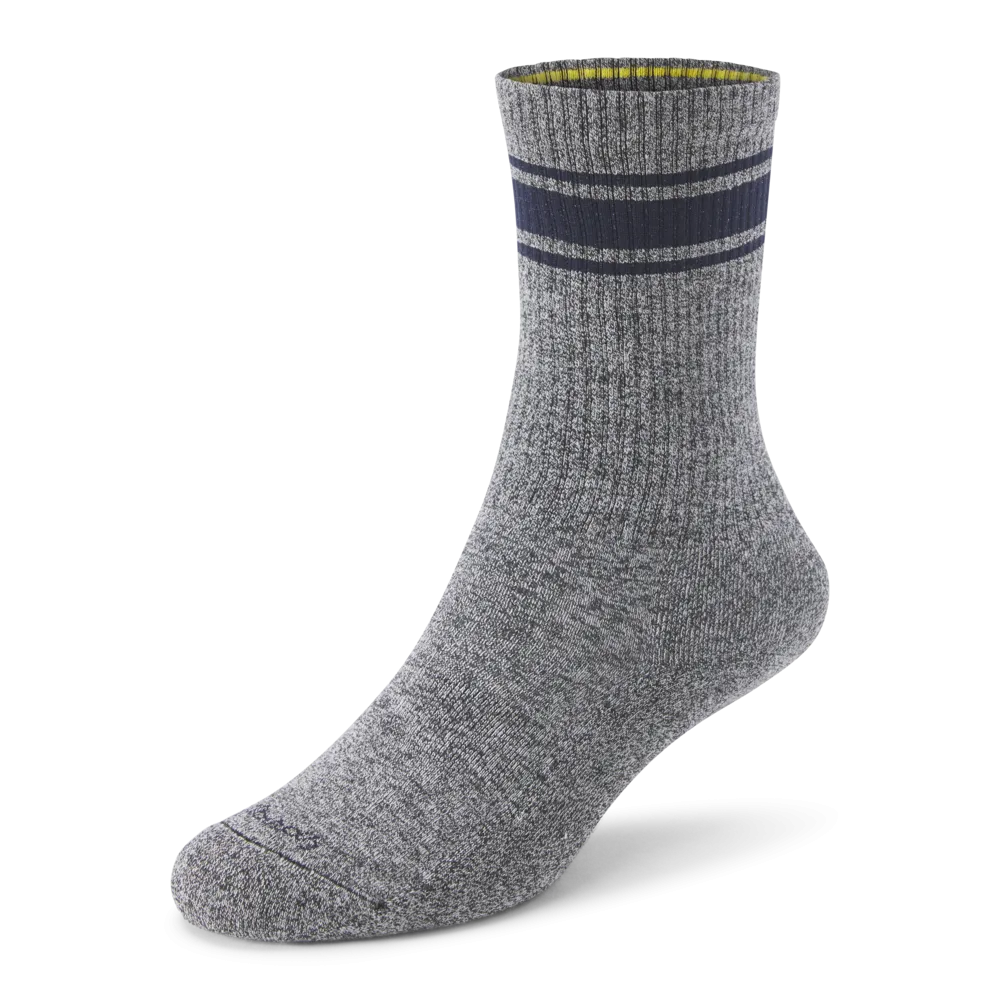 Anytime Crew Sock - Natural Grey Heather/Deep Navy