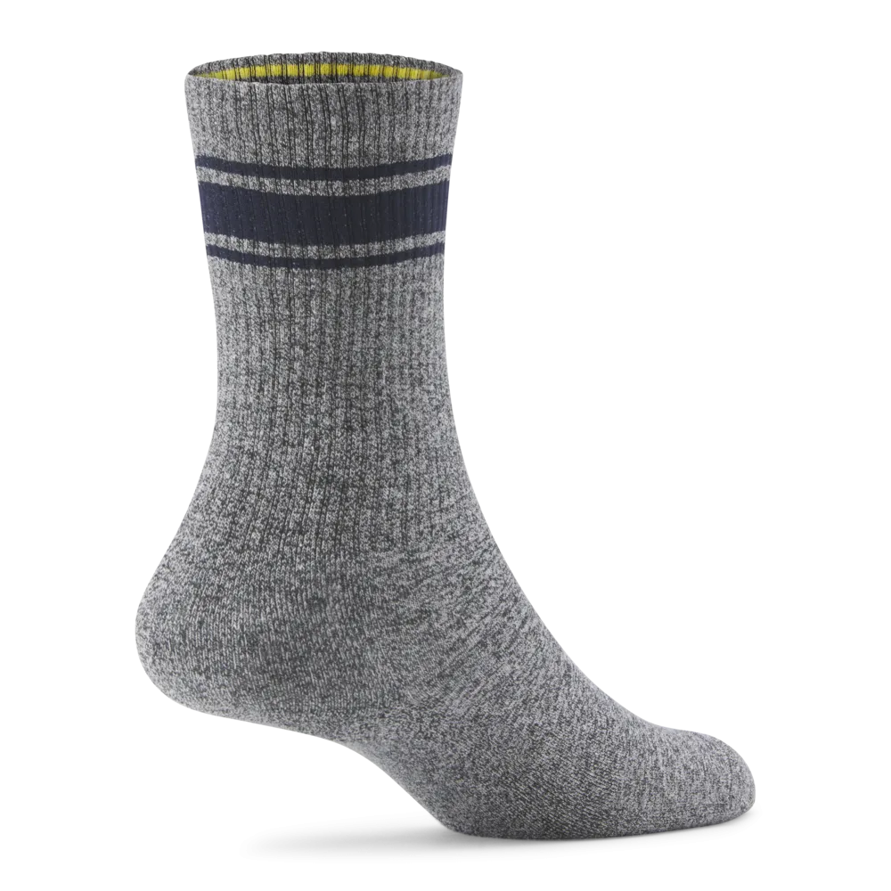 Anytime Crew Sock - Natural Grey Heather/Deep Navy