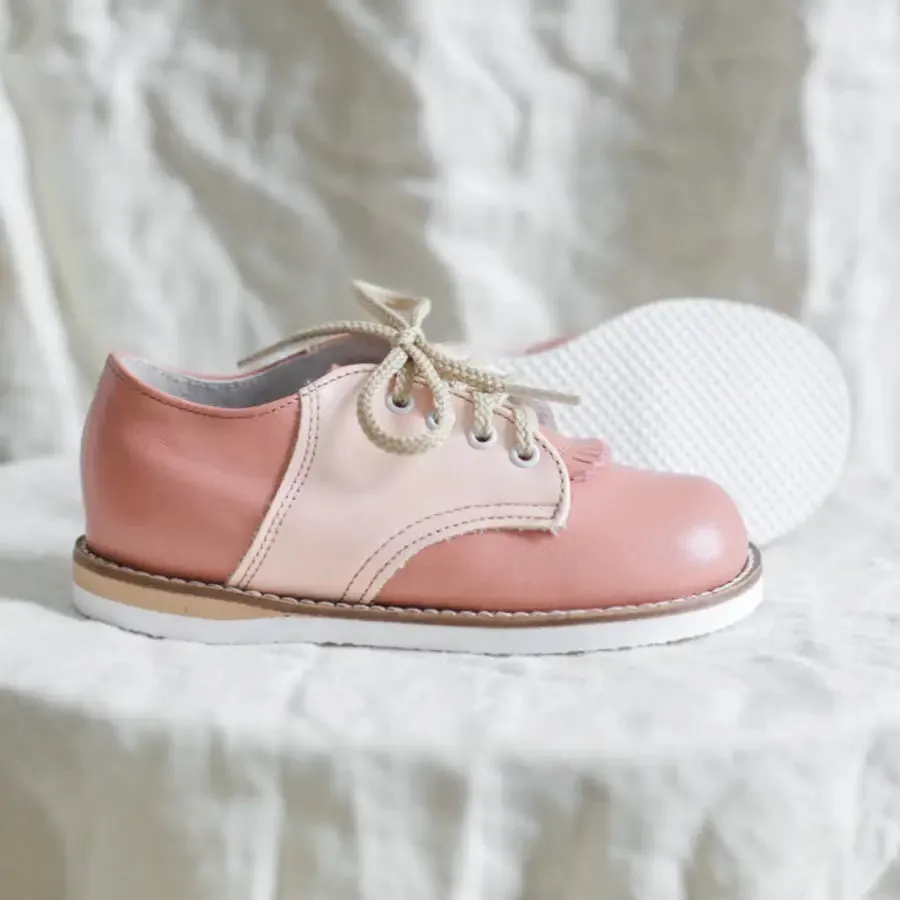 Artie Saddle - Coral/Light Pink