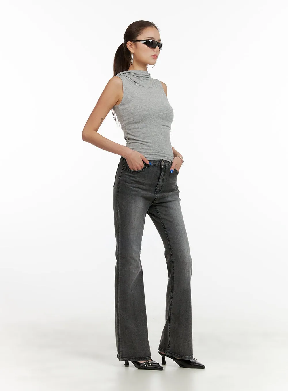 Basic Low Rise Bootcut Jeans CY431