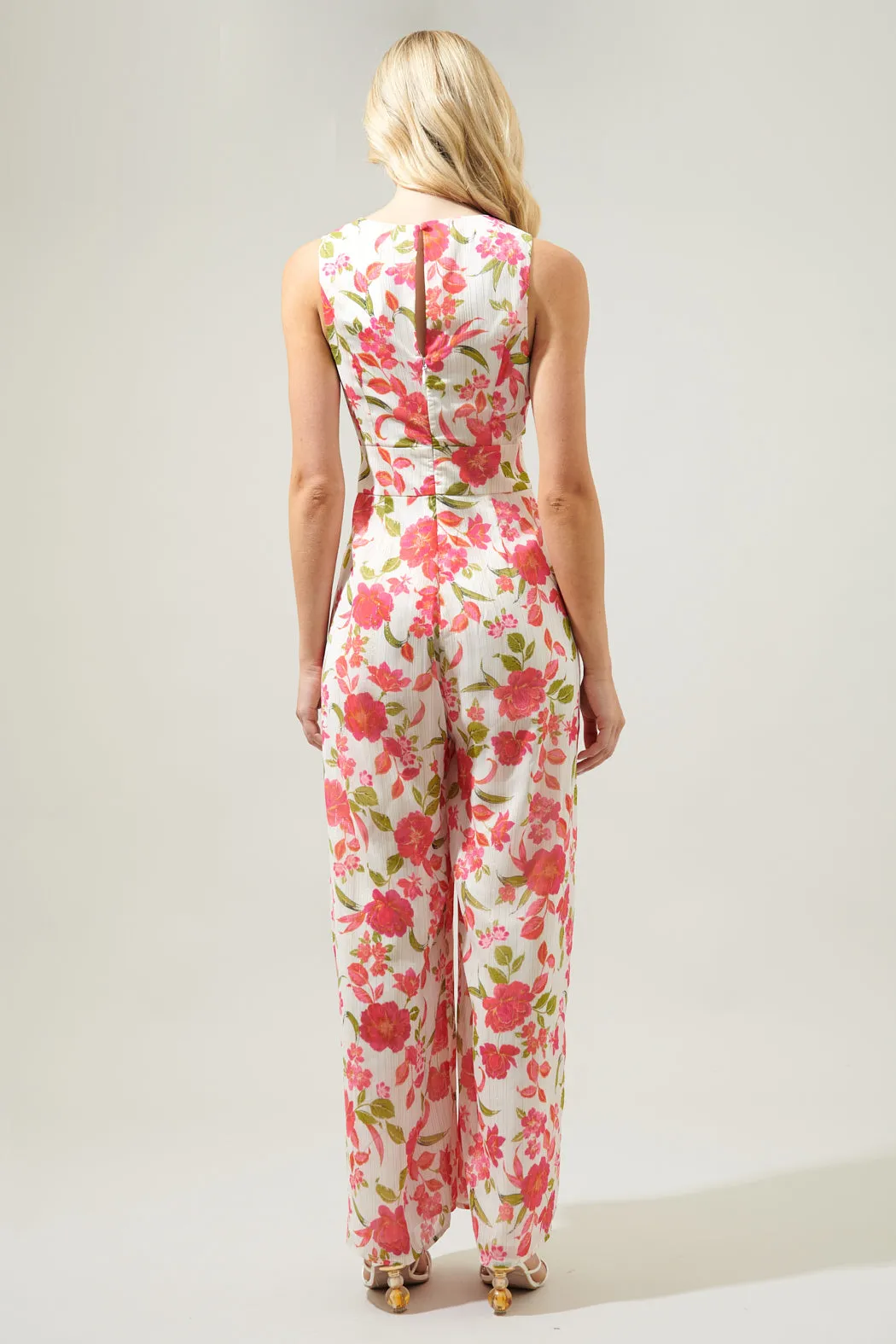 Belle Anse Floral Cait V Neck Jumpsuit