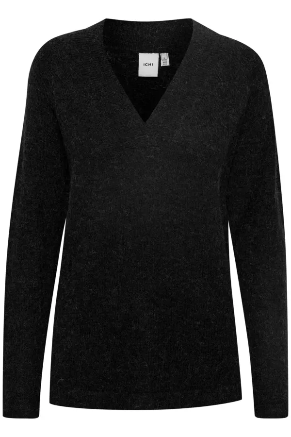 Brittney V-neck Jumper (Black)