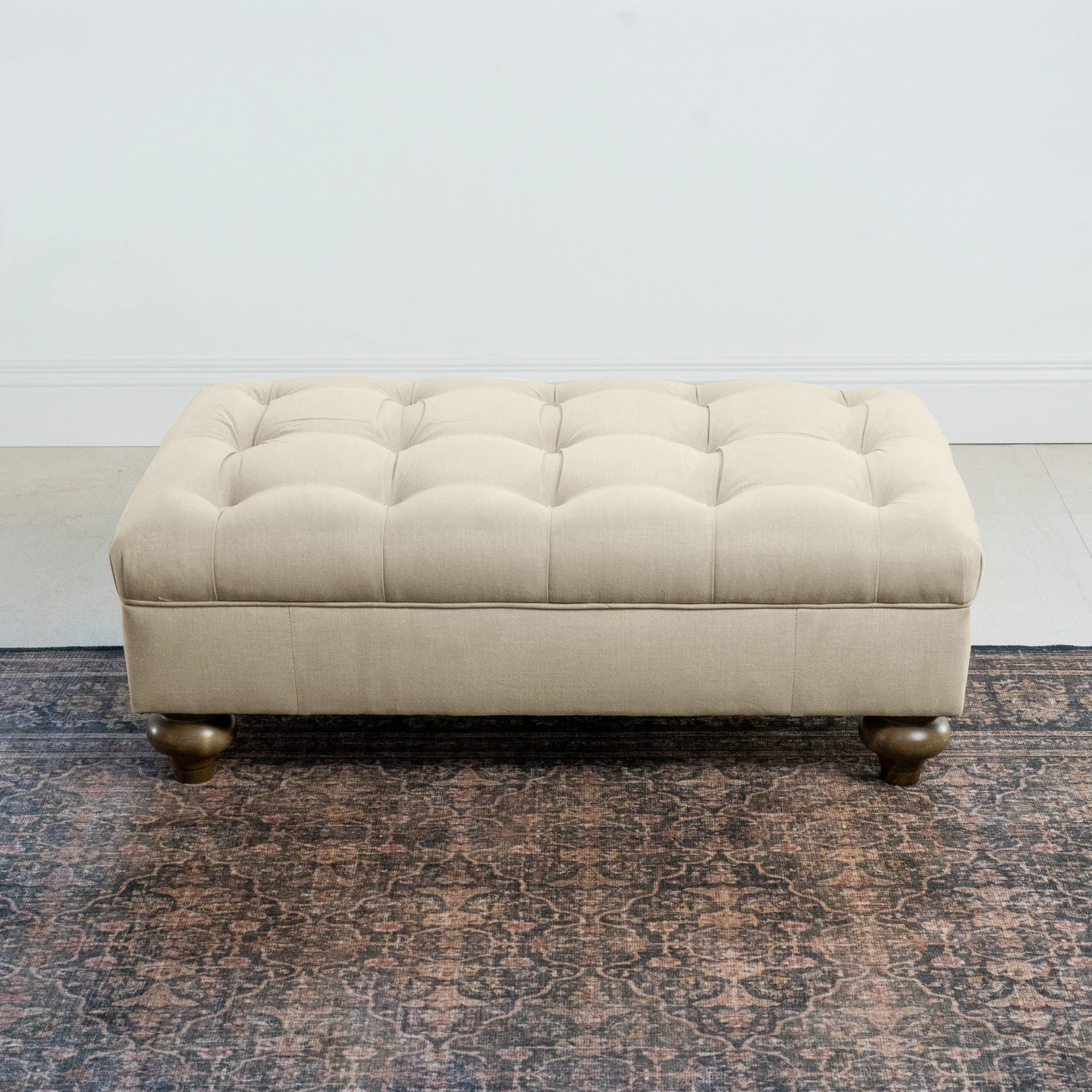 Chesterfield Footstool in Beige