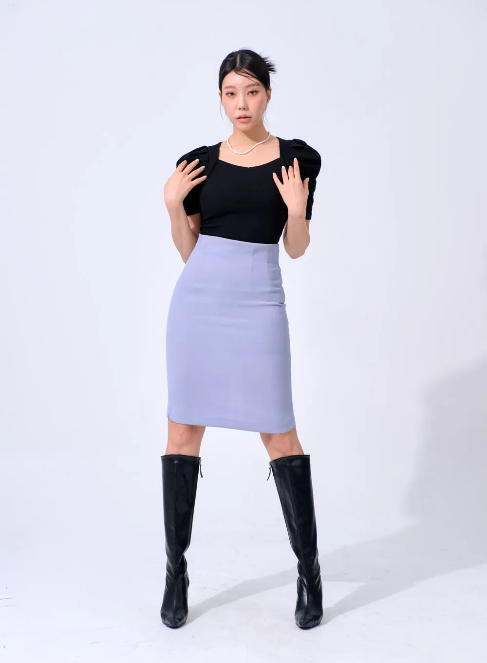 Color Midi Skirt IA324