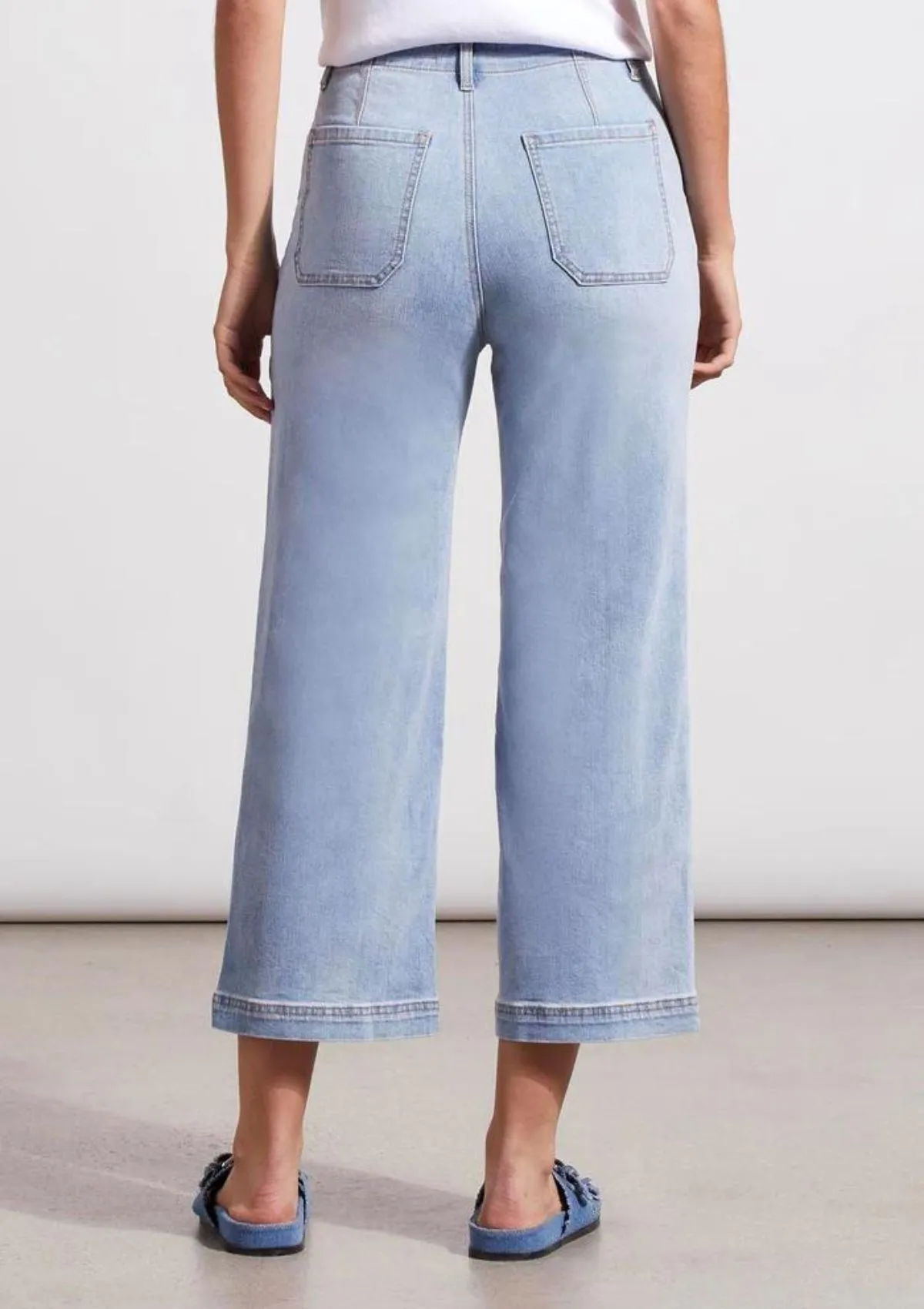 Coraline Hugging Button Fly Crop Wide Leg Jeans