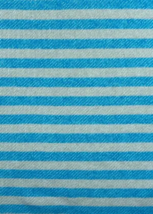 COTTON POLY FRENCH TERRY STRIPED NON-STRETCHED KNIT<br><h6>4-LH.GREY/TURQUOISE<br>FT338-STRP1/2</h6>