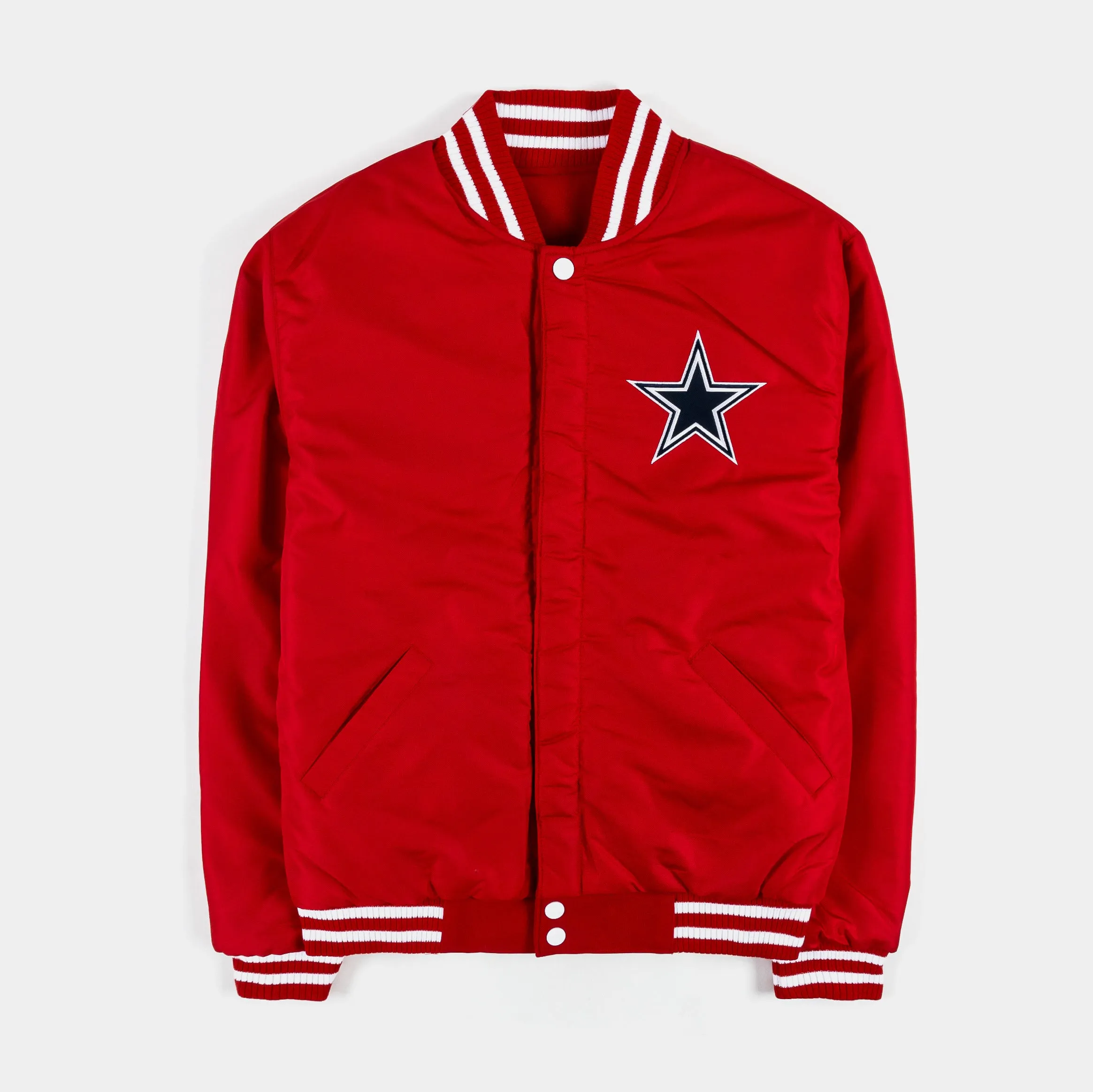 Dallas Cowboys Reversible Letterman Mens Jacket (Red/White)