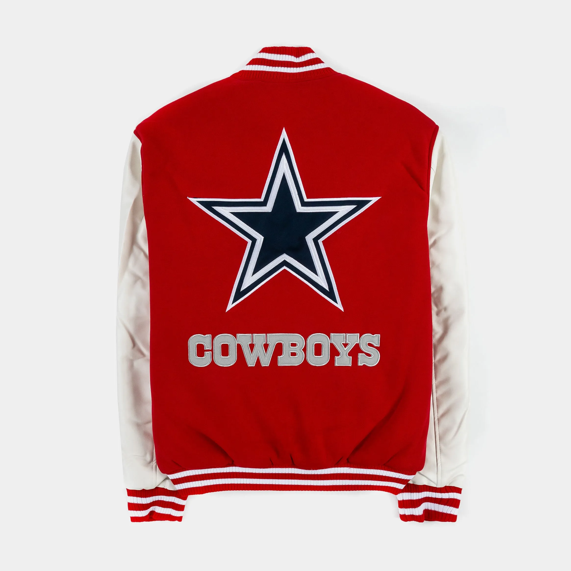 Dallas Cowboys Reversible Letterman Mens Jacket (Red/White)