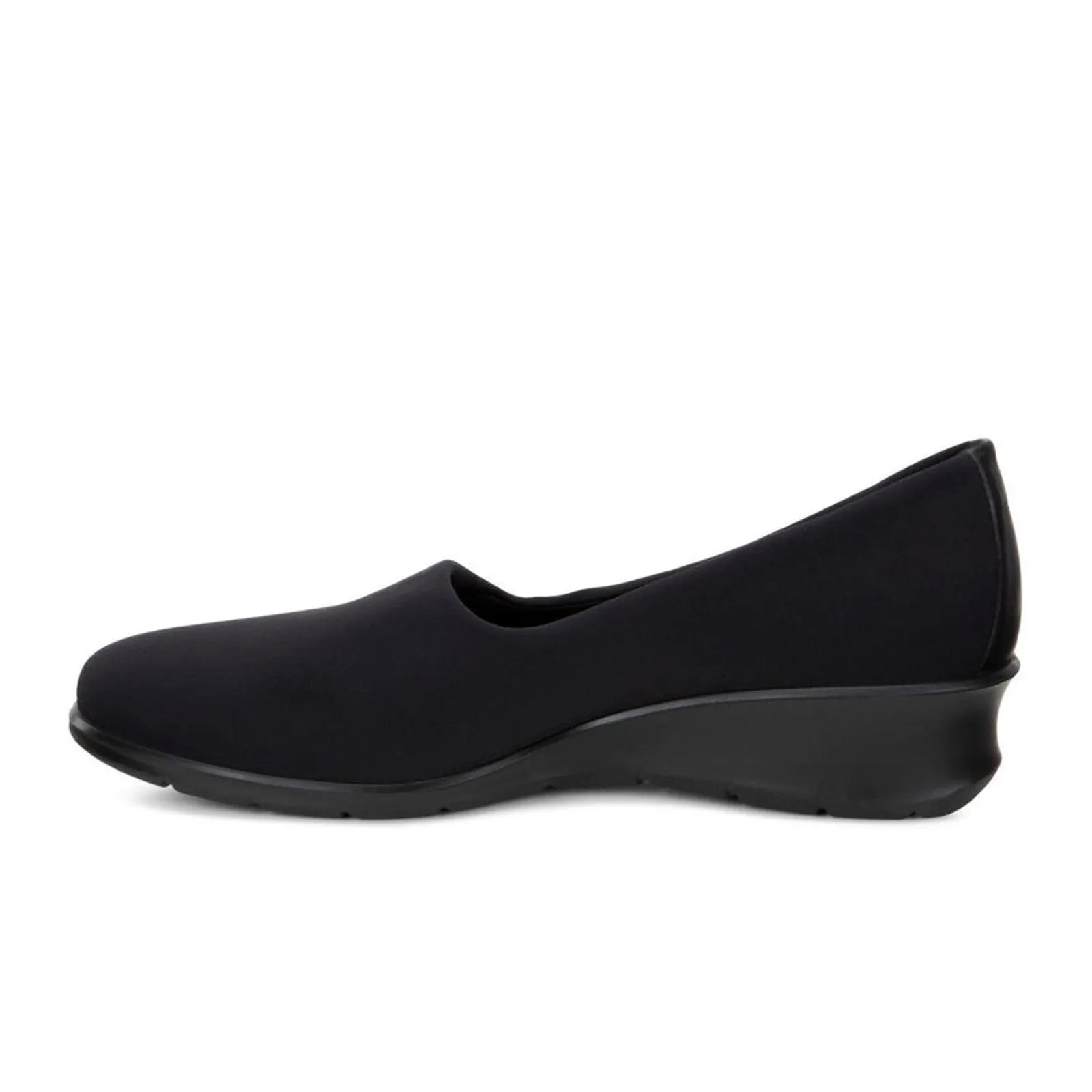 ECCO Felicia Stretch Slip On Wedge (Women) - Black/Black