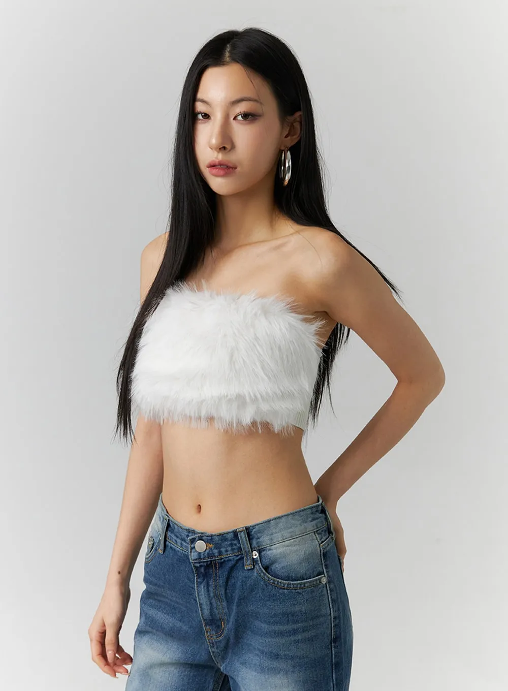 Faux Fur Tube Top ID306