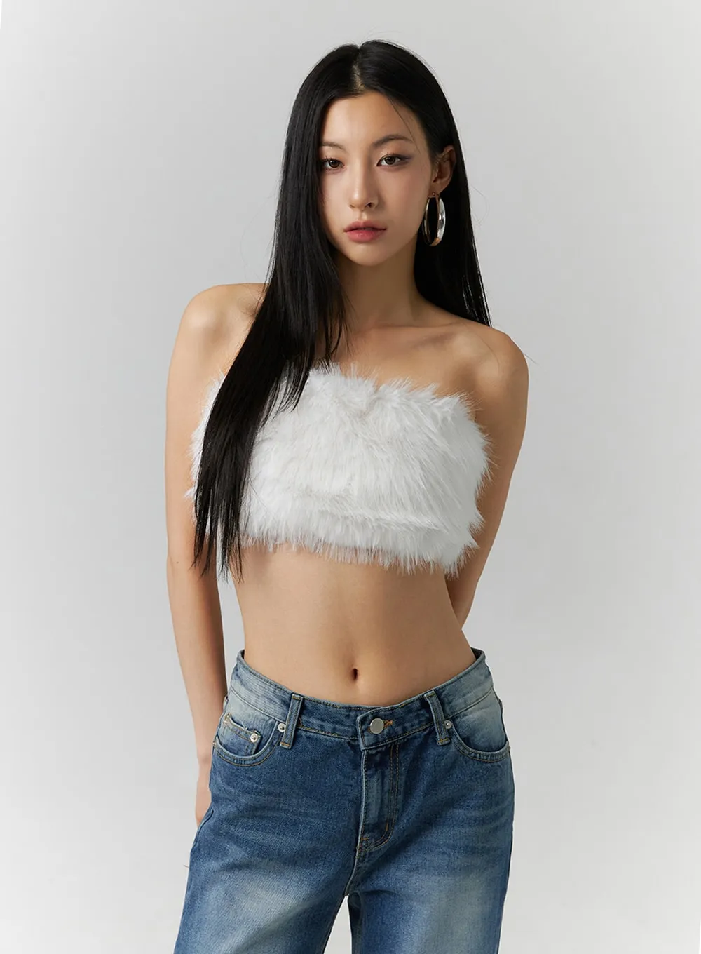 Faux Fur Tube Top ID306