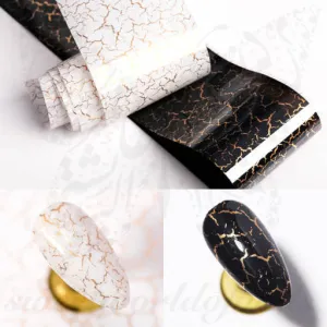 Gold Black Marble Nail Foil Paper Nail Art