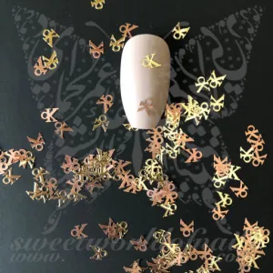 Gold Copper Thin Metallic Nail Charms