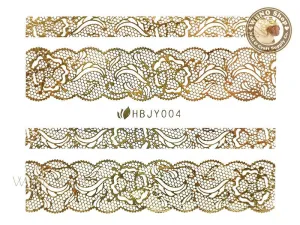 HBJY004 Gold Lace Nail Sticker Nail Art - 1 pc