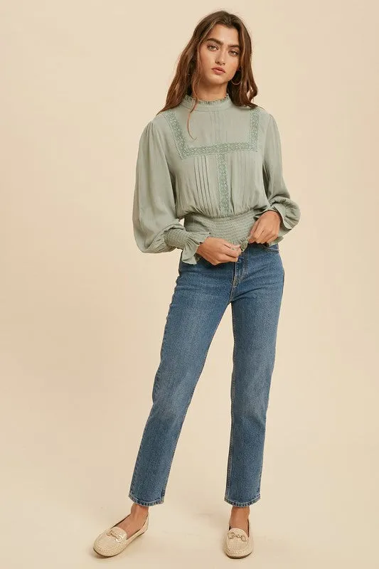 Lauren Blouse in Dusty Sage