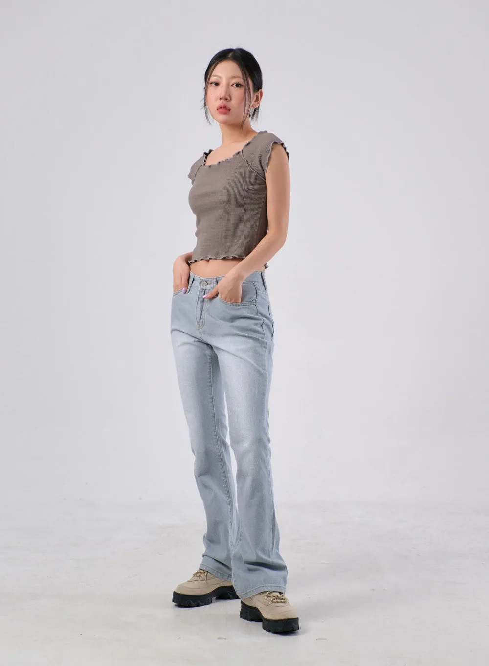 Low Rise Bootcut Pants IA305