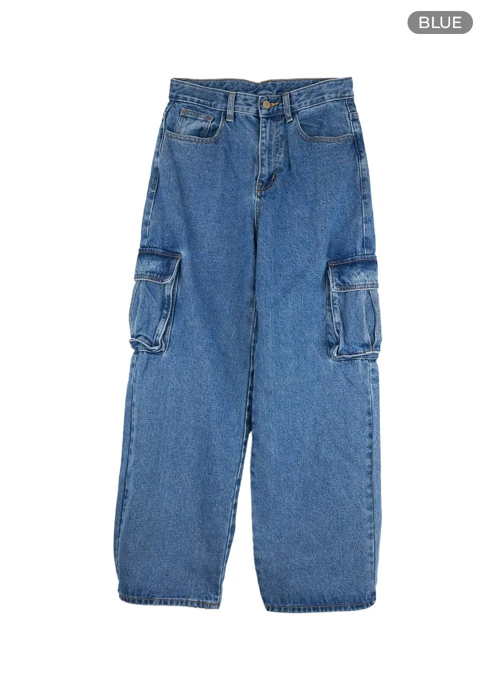 Low Rise Cargo Baggy Jeans IL409