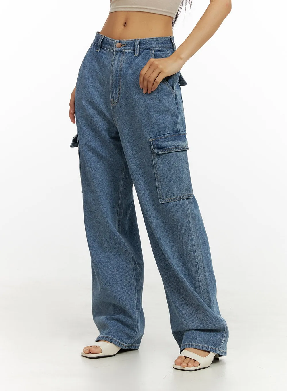 Low Rise Cargo Jeans IU412