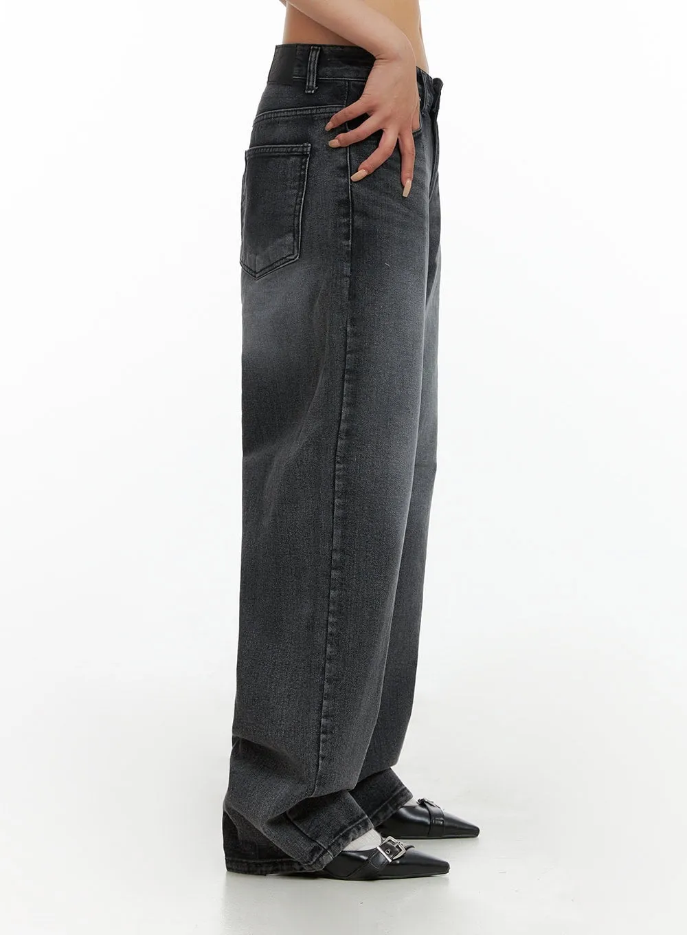 Low Rise Wide Leg Jeans CL415