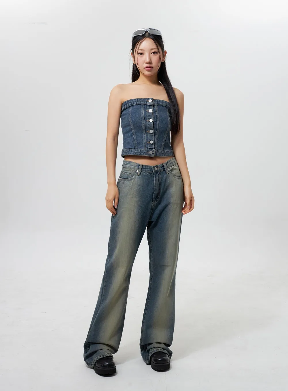 Low Rise Wide Leg Jeans CY323