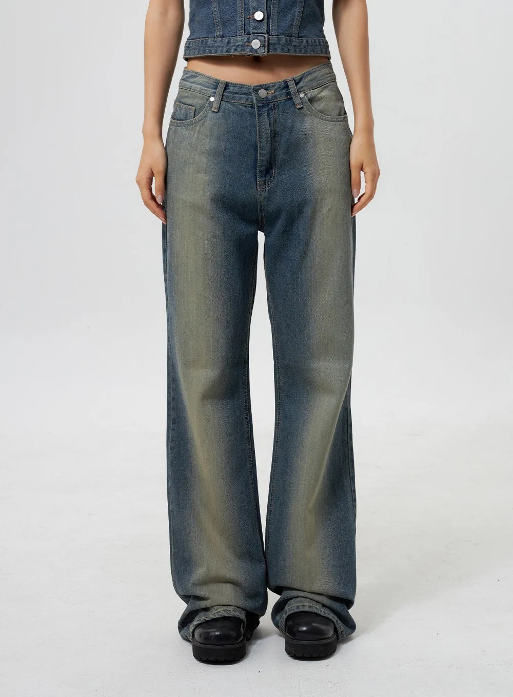 Low Rise Wide Leg Jeans CY323