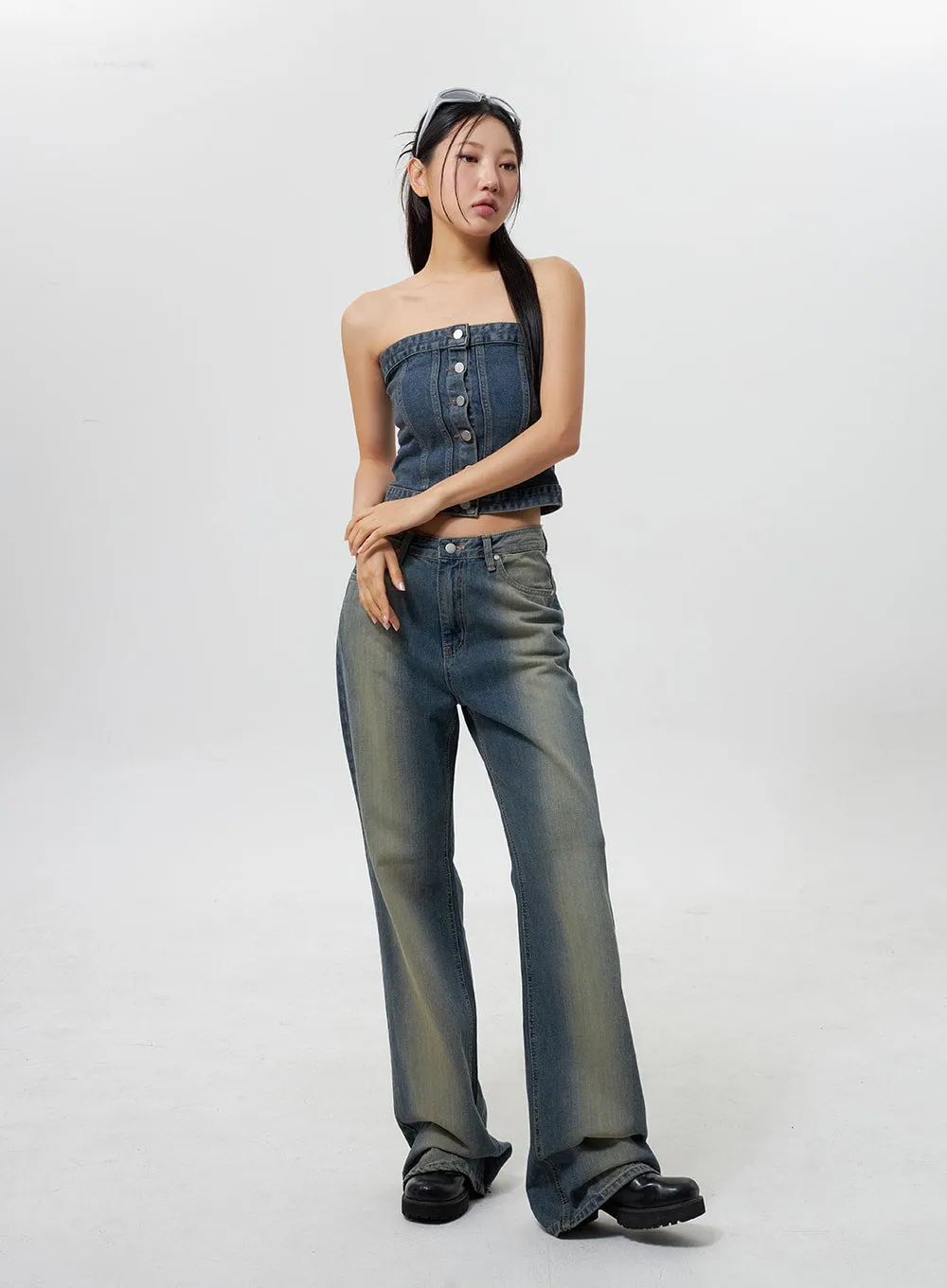 Low Rise Wide Leg Jeans CY323