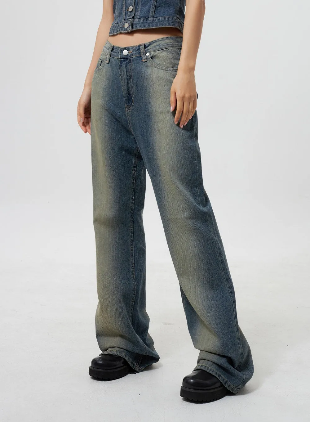 Low Rise Wide Leg Jeans CY323