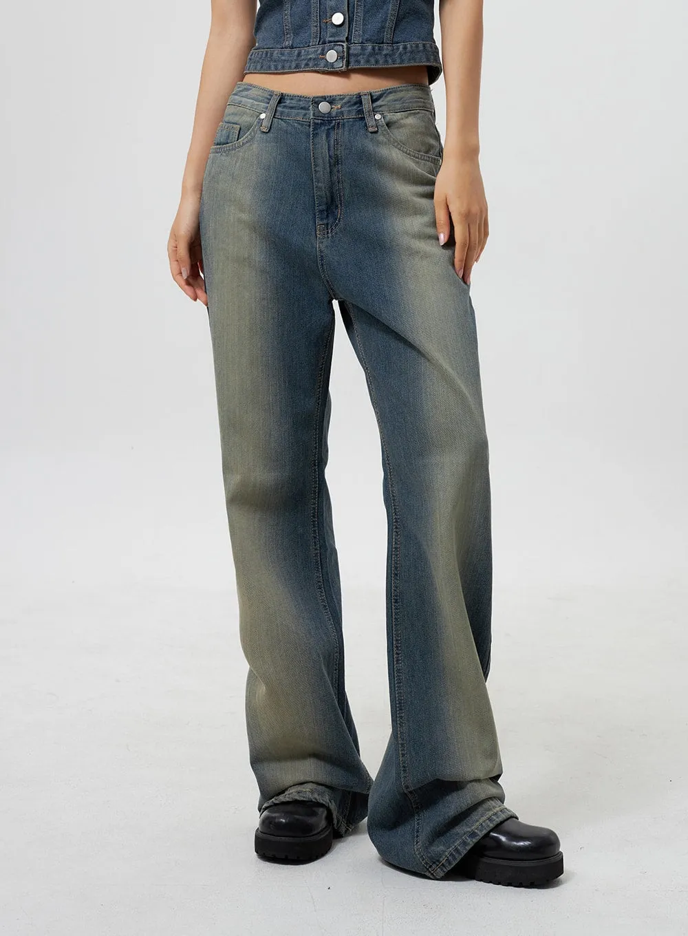 Low Rise Wide Leg Jeans CY323