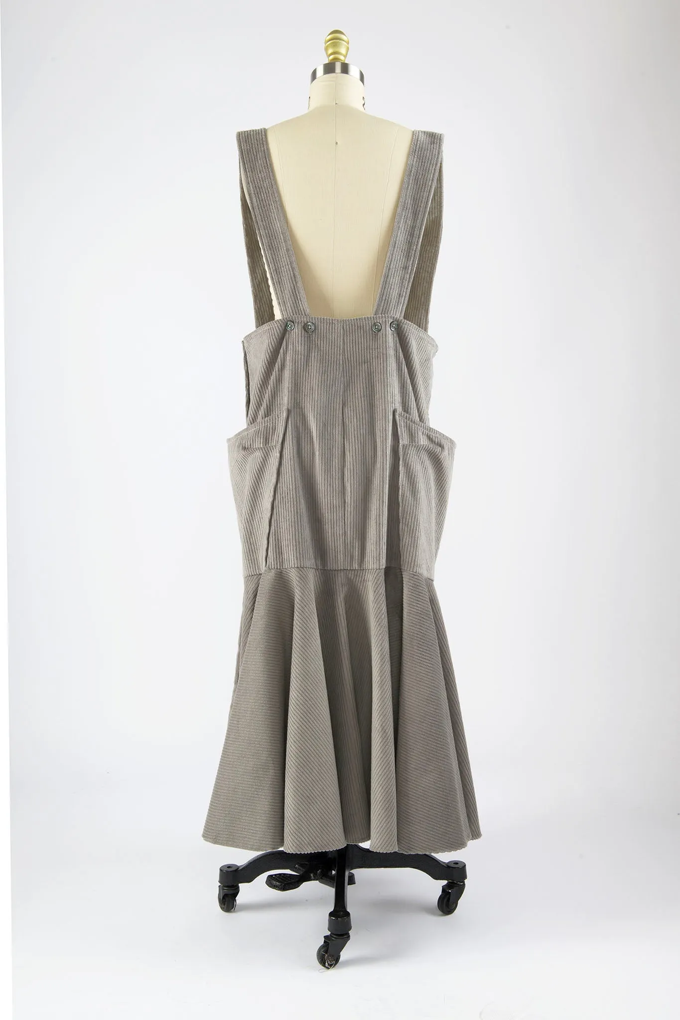 Meredith Tank Dress in Grey Corduroy