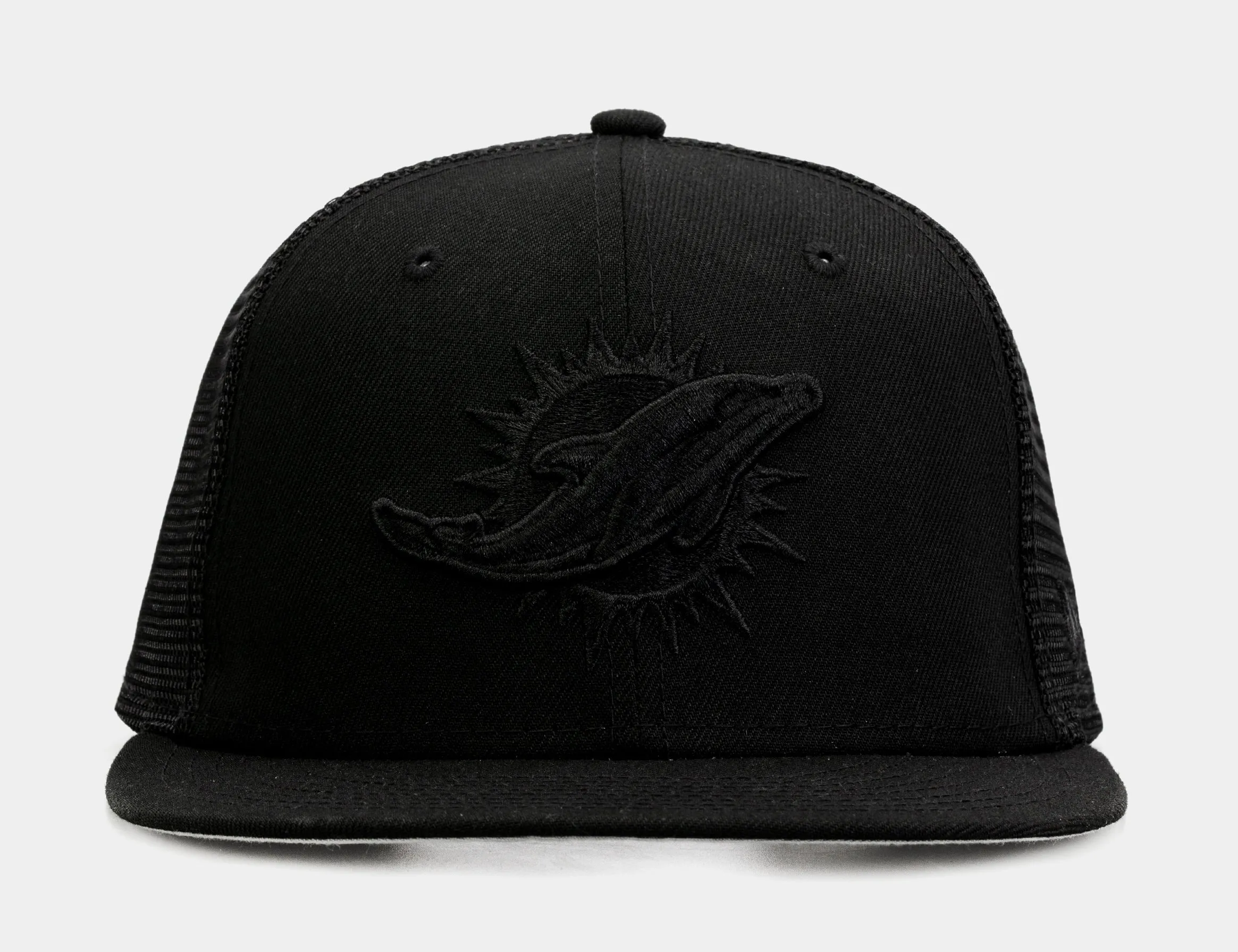 Miami Dolphins Blackout 9Fifty Trucker Mens Hat (Black)