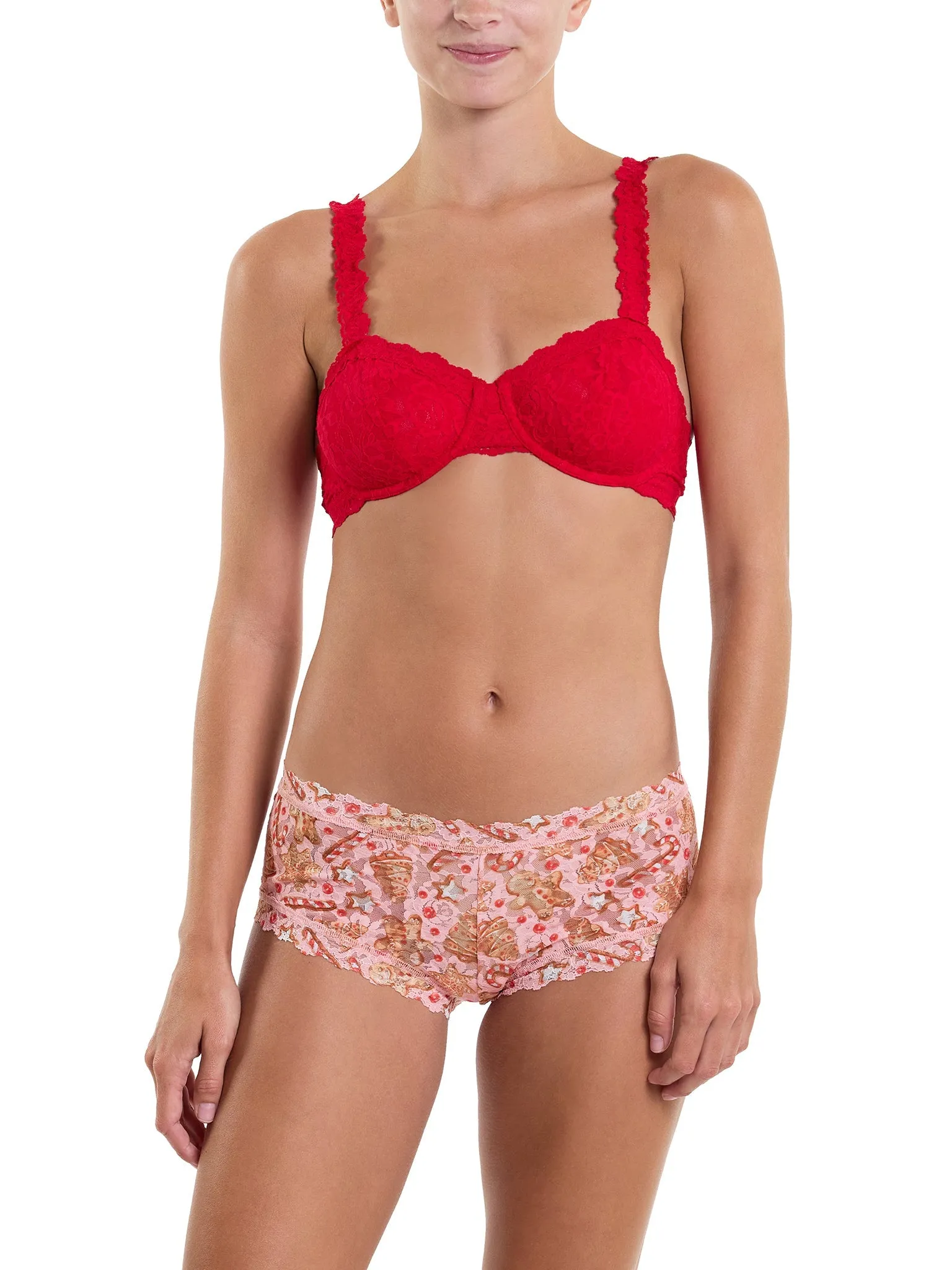 Printed Signature Lace Boyshort Gingerbread