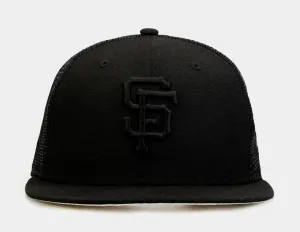 San Francisco Giants Blackout 9Fifty Trucker Mens Hat (Black)