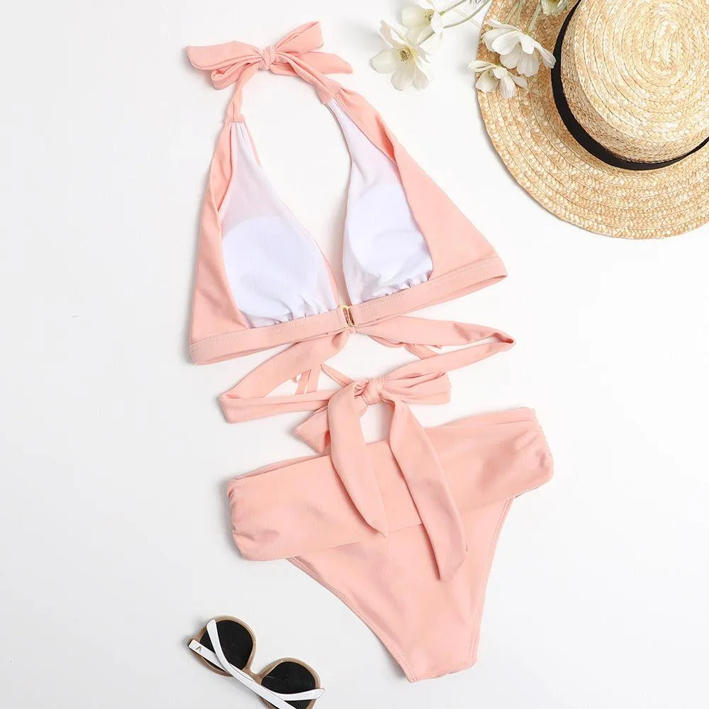 Sexy Bikini High Waist Split Swimsuit