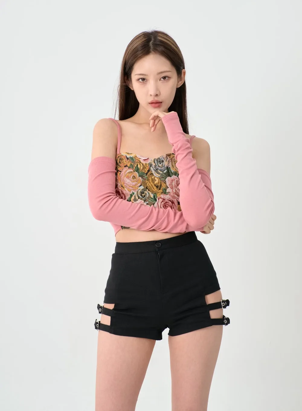 Side Belt Cotton Shorts IC06