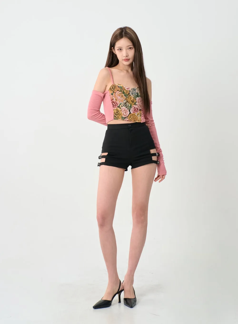 Side Belt Cotton Shorts IC06