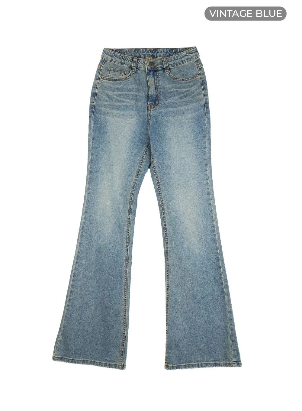 Solid Low Rise Bootcut Jeans CL425