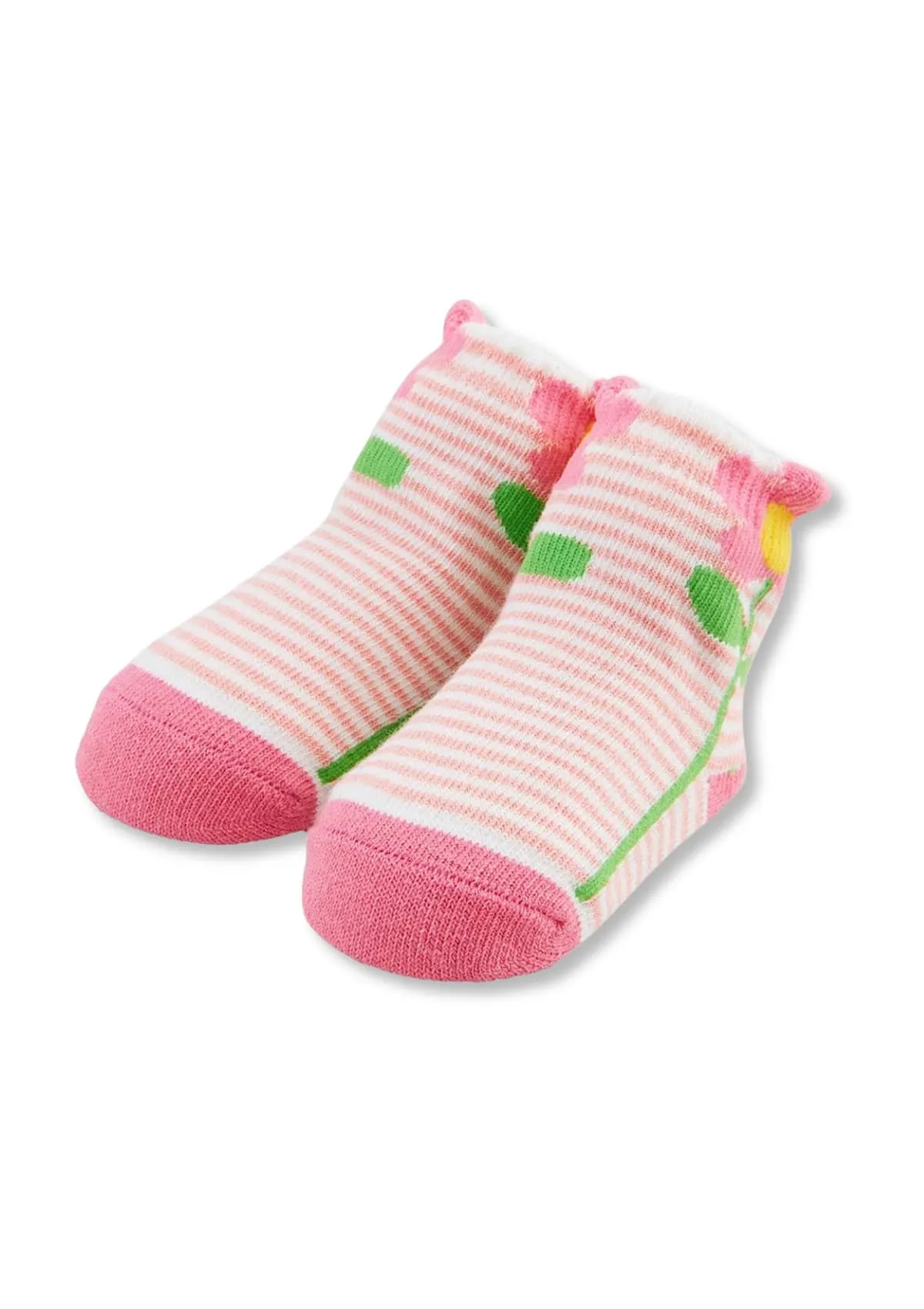 Striped Flower Baby Socks