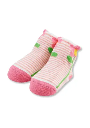 Striped Flower Baby Socks