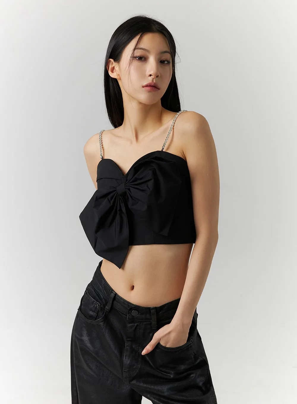 Sweetheart Neck Bow Tube Top ID306