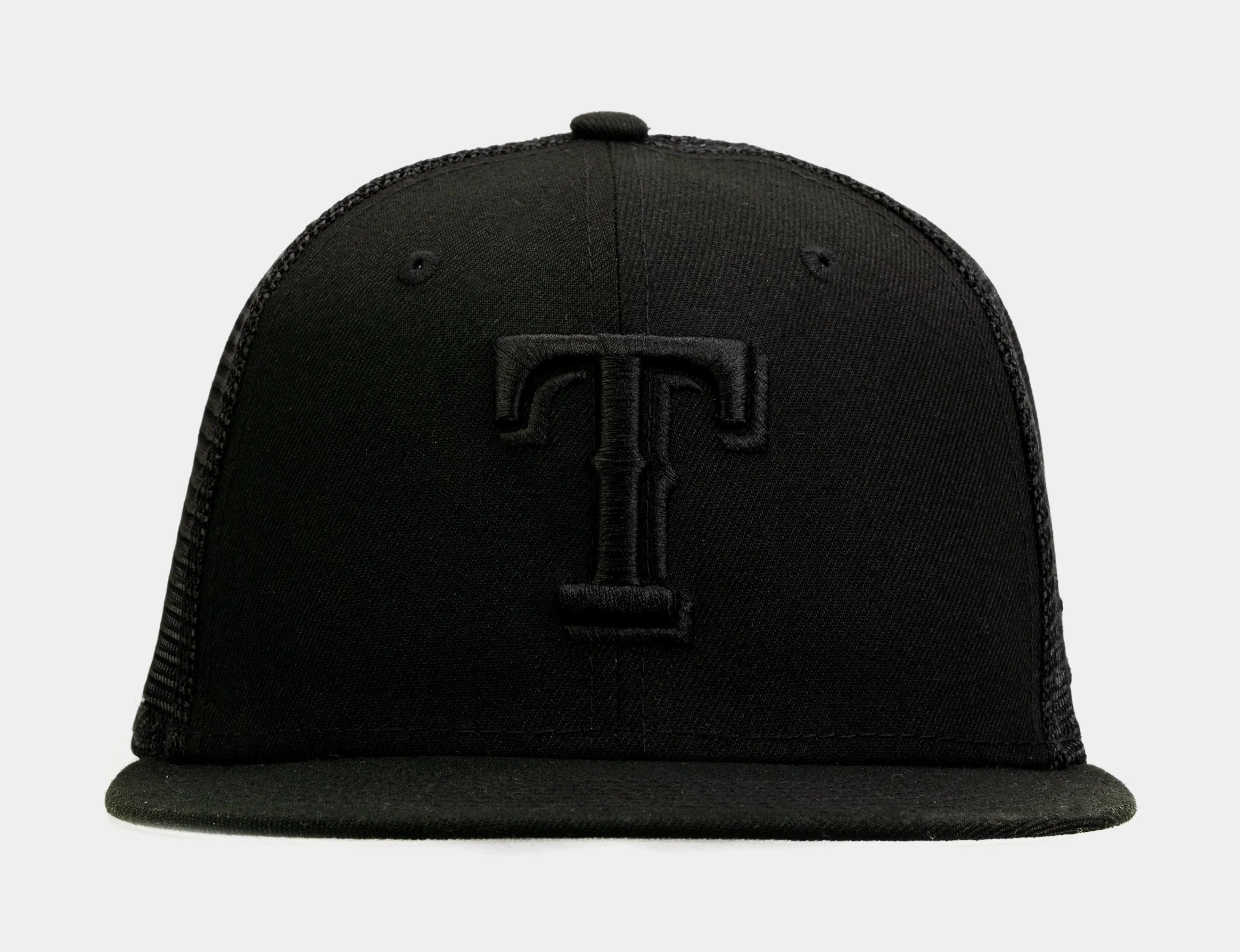 Texas Rangers Blackout 9Fifty Trucker Mens Hat (Black)