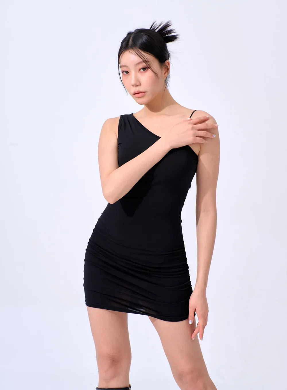 Unbalanced Strap Mini Dress IA327