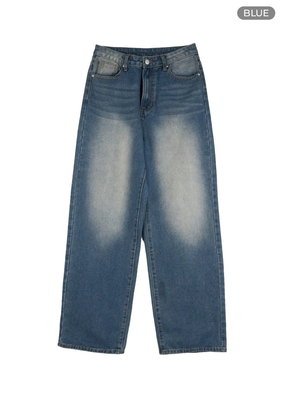 Washed Low Rise Baggy Jeans IL409